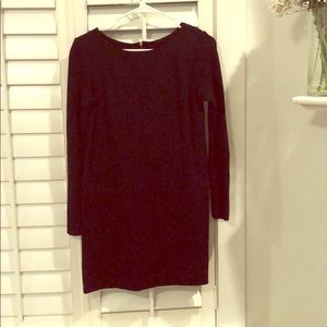 Black long sleeve shift dress